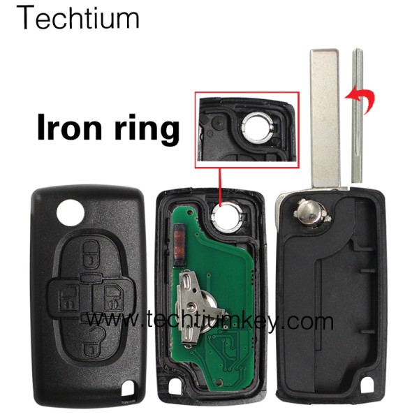 0523 FSK 433Mhz 407/HU83 blade 4 button remote key for Citroen cars after 2011