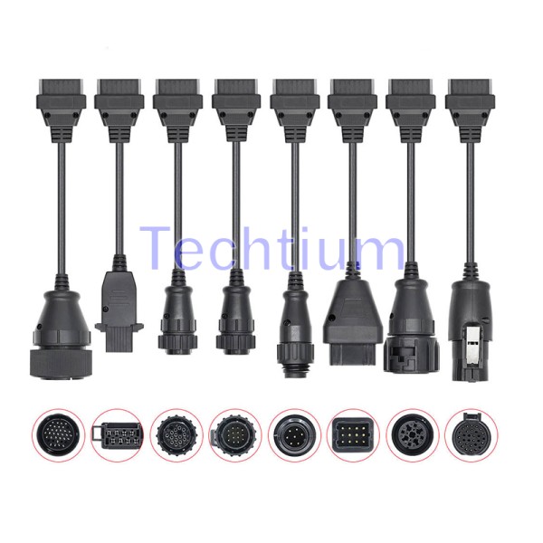 For Truck OBD2 Diagnostic tool  cable Full set 8pcs Cable