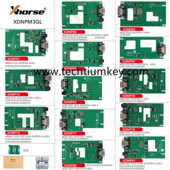 Xhorse VVDI 13 Full Set Adapters XDNPM3GL MQB48 No welding, no warped feet, no cutting wire,Work with Multi-Prog, VVDI Prog, Key Tool Plus