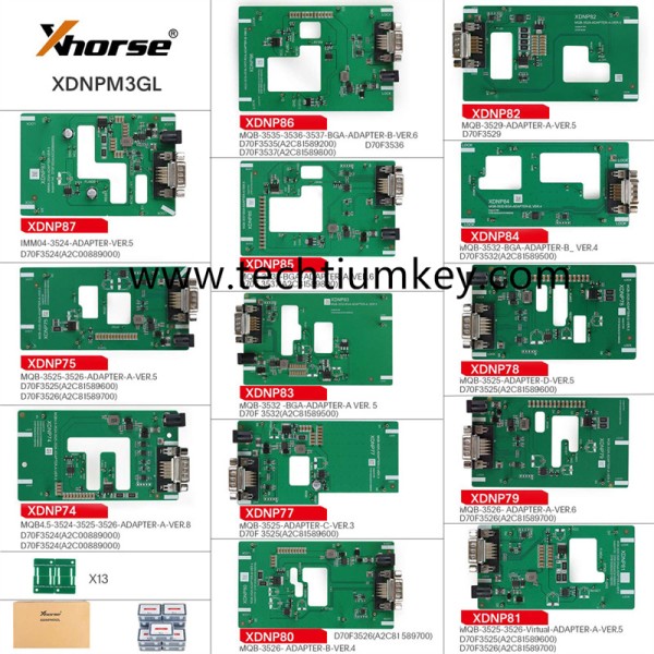 Xhorse VVDI 13 Full Set Adapters XDNPM3GL MQB48 No welding, no warped feet, no cutting wire,Work with Multi-Prog, VVDI Prog, Key Tool Plus