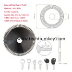 Angle Miling Cutter  Size:φ60.3x2.5xφ12.7x45° Material : HSS M35  Suit for machine: Ilco 023, 025, 045; DL 143M,145, 145M, 148M; Taylor 143MT,145MT,HPC 9160MC, 9180MC