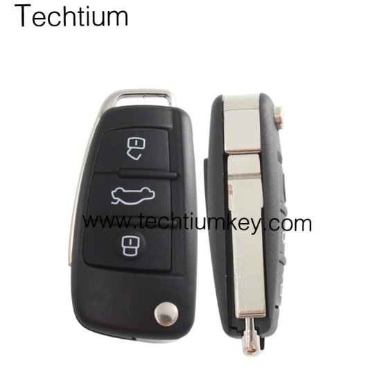 3 button remote flip key shell for Audi