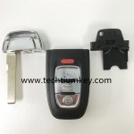 HU66 pisau dengan penjepit baterai 3 + 1 tombol penutup kunci pintar untuk Audi