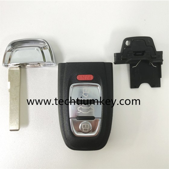 HU66 blade with battery clamp 3+1 button smart key cover for Audi
