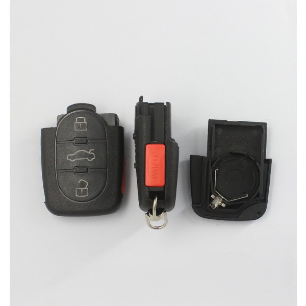 2032 porte-batterie 3+1 boutons boîtier de clé à distance pour Audi