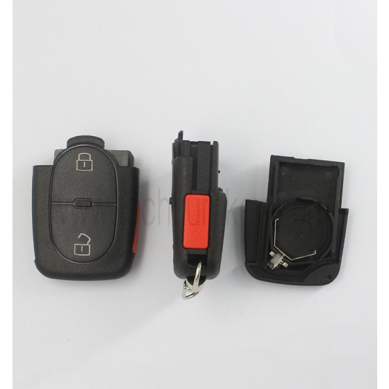 2032 battery holder 2+1 button remote key shell for Audi