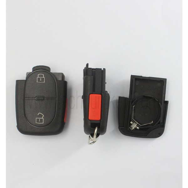 2032 battery holder 2+1 button remote key shell for Audi
