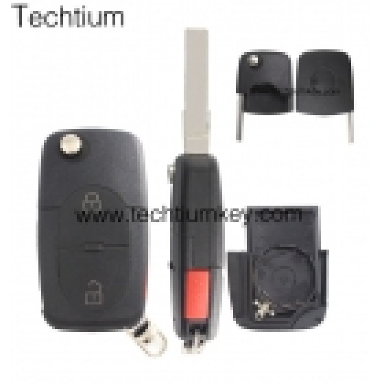 2032 battery holder 2+1 button remote key shell for Audi