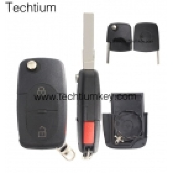 2032 battery holder 2+1 button remote key shell for Audi