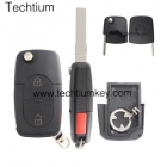 1616 battery holder 2+1 button remote key shell for Audi