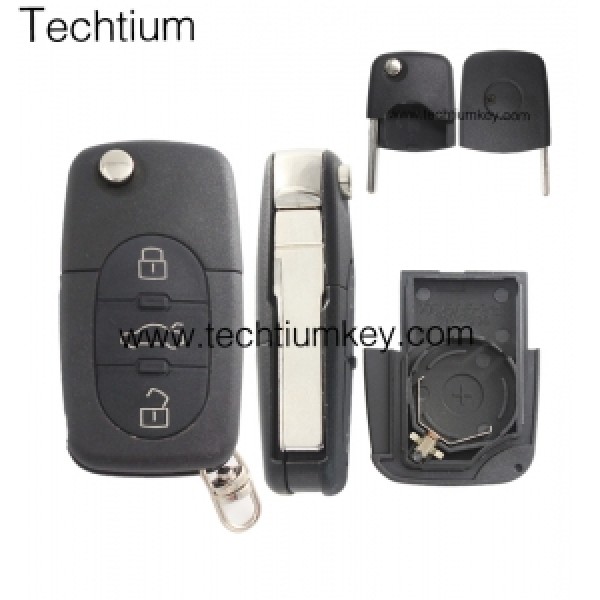 2032 battery holder 3 button remote key shell for Audi