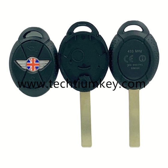 with words on back 3 button remote key shell for BMW Mini