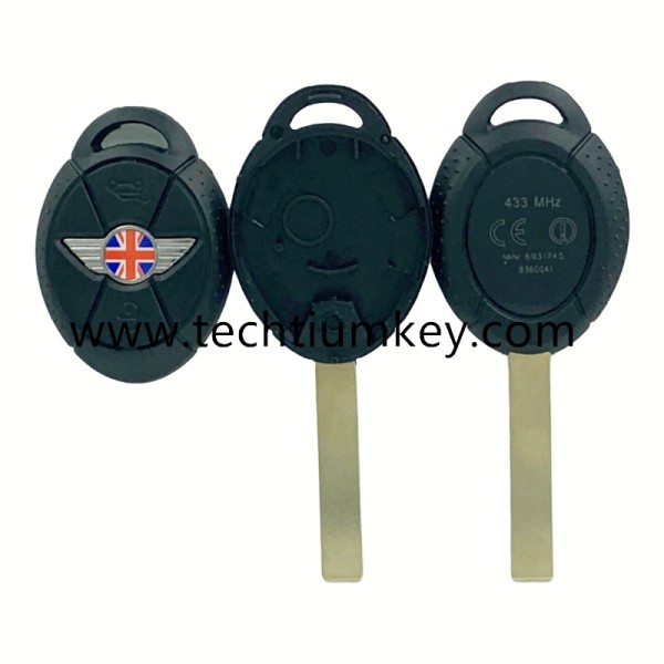 with words on back 3 button remote key shell for BMW Mini