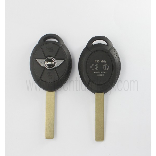 with words on back 3 button remote key shell for BMW Mini