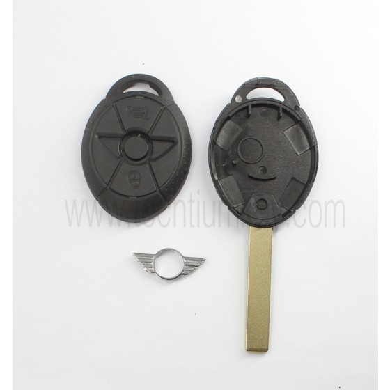 with words on back 3 button remote key shell for BMW Mini