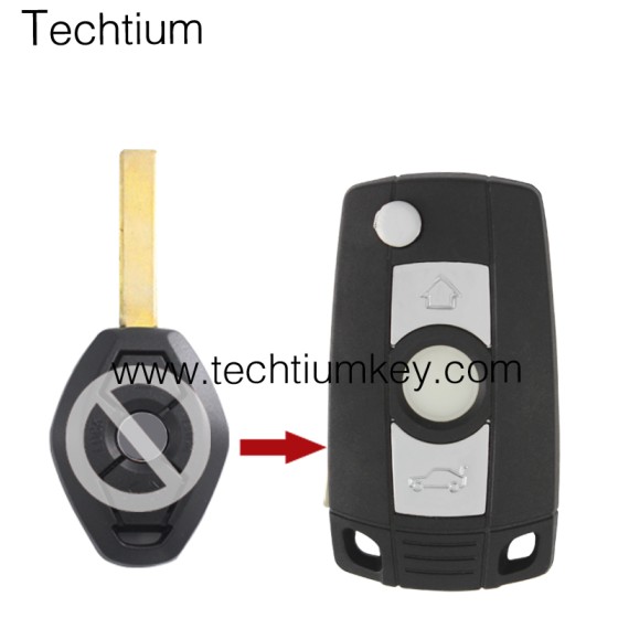 2 track blade HU92 blade 2 button remote flip key shell for BMW