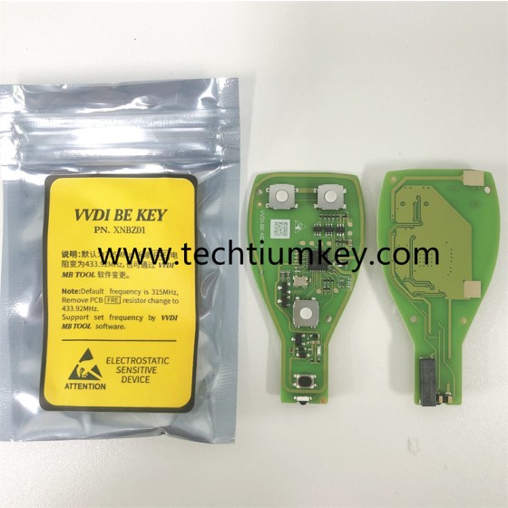 VVDI XNBZ01EN (can change 433mhz to 315mhz) 3+1 button remote key for Mercedes Benz