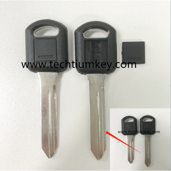 Long blade transponder key shell for Buick