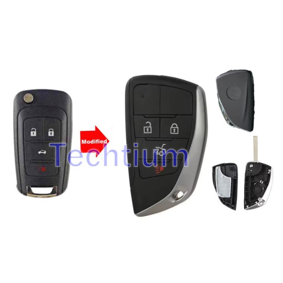 4 botones de la carcasa de la llave de vuelta remota para Buick,Chevrolet