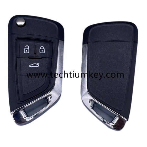 without logo 3 button remote flip key shell for Buick