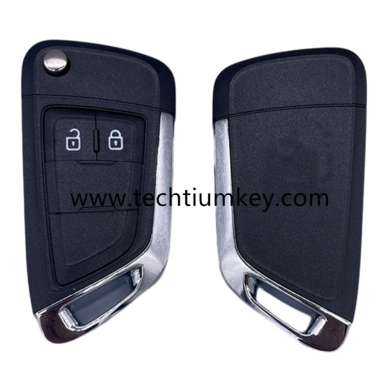 without logo 2 button remote flip key shell for Buick