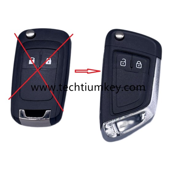 without logo 2 button remote flip key shell for Buick