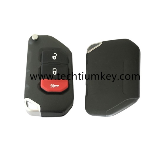 2+1 tombol remote flip key shell untuk Jeep