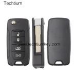 with battery clamp 4 button remote flip key shell for Chrysler
