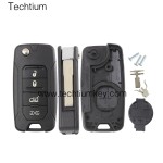 with battery clamp 4 button remote flip key shell for Chrysler