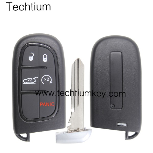 NO Battery clamp Boîtier de clé à distance bouton 4+1 pour Chrysler,Dodge,Jeeep,RAM