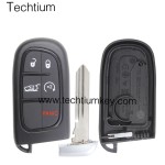 NO Battery clamp Boîtier de clé à distance bouton 4+1 pour Chrysler,Dodge,Jeeep,RAM