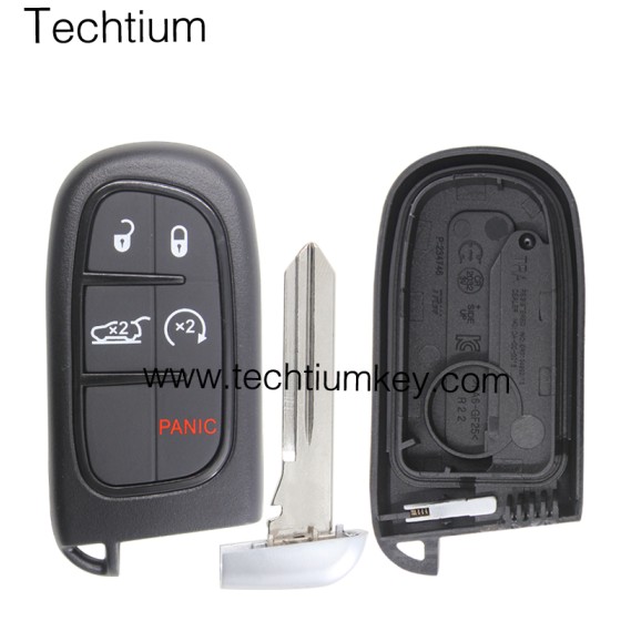 NO Battery clamp 4+1 tombol remote key shell untuk Chrysler,Dodge,Jeeep,RAM