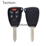 DODGE Logo with battery clamp 4+1 button remote key shell for Chrysler
