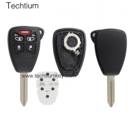 with battery clamp 4+1 button remote key shell for Chrysler