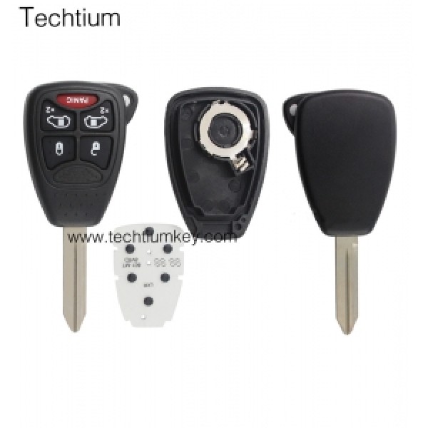 with battery clamp 4+1 button remote key shell for Chrysler