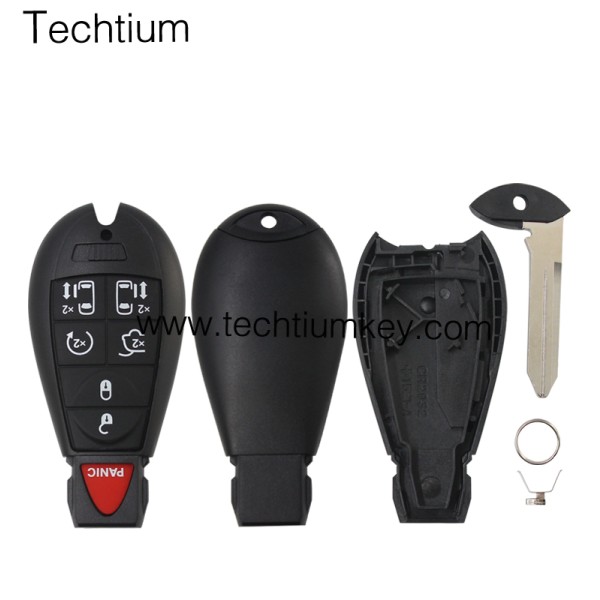 NO LOGO 6+1 button remote key shell for Chrysler/Dodge/Jeep
