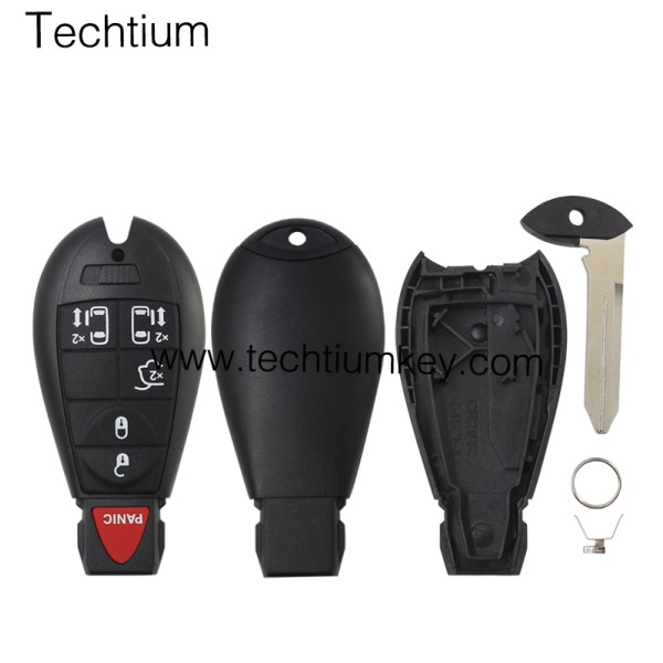 NO LOGO 5+1 button remote key shell for Chrysler/Dodge/Jeep