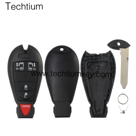 NO LOGO 4+1 button remote key shell for Chrysler/Dodge/Jeep