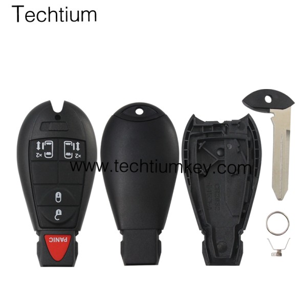 NO LOGO 4+1 button remote key shell for Chrysler/Dodge/Jeep