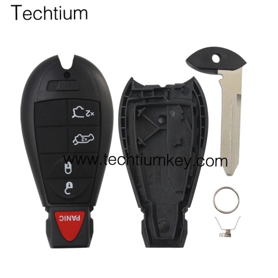 NO LOGO 4+1 button remote key shell for Chrysler/Dodge/Jeep