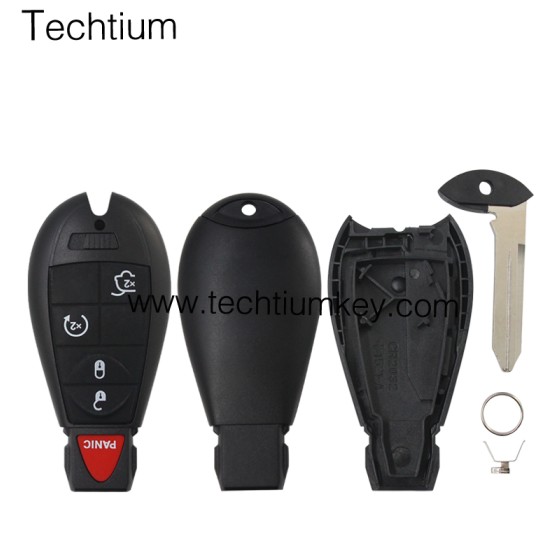 NO LOGO 4+1 button remote key shell for Chrysler/Dodge/Jeep