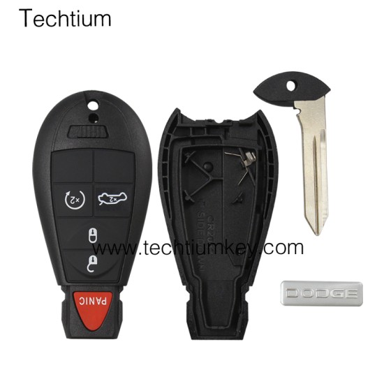 with DODGE LOGO 4+1 button remote key shell for Chrysler/Dodge/Jeep