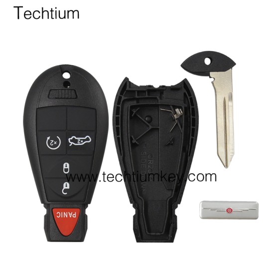 with Chrysler LOGO 4+1 button remote key shell for Chrysler/Dodge/Jeep