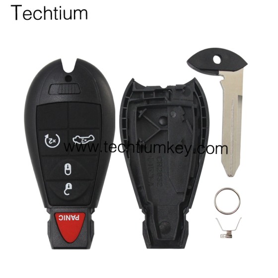NO LOGO 4+1 button remote key shell for Chrysler/Dodge/Jeep