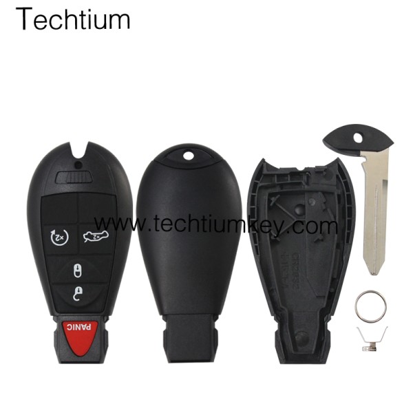 NO LOGO 4+1 button remote key shell for Chrysler/Dodge/Jeep