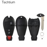 NO LOGO 3+1 button remote key shell for Chrysler/Dodge/Jeep