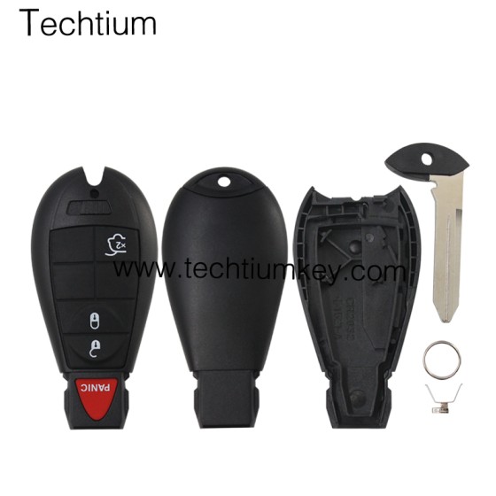 NO LOGO 3+1 button remote key shell for Chrysler/Dodge/Jeep