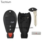 with Chrysler LOGO 3+1 button remote key shell for Chrysler/Dodge/Jeep