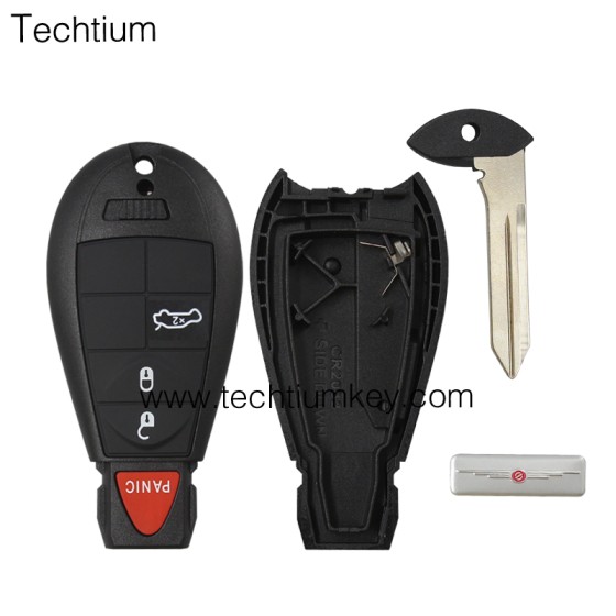with Chrysler LOGO 3+1 button remote key shell for Chrysler/Dodge/Jeep