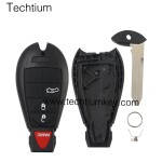 NO LOGO 3+1 button remote key shell for Chrysler/Dodge/Jeep